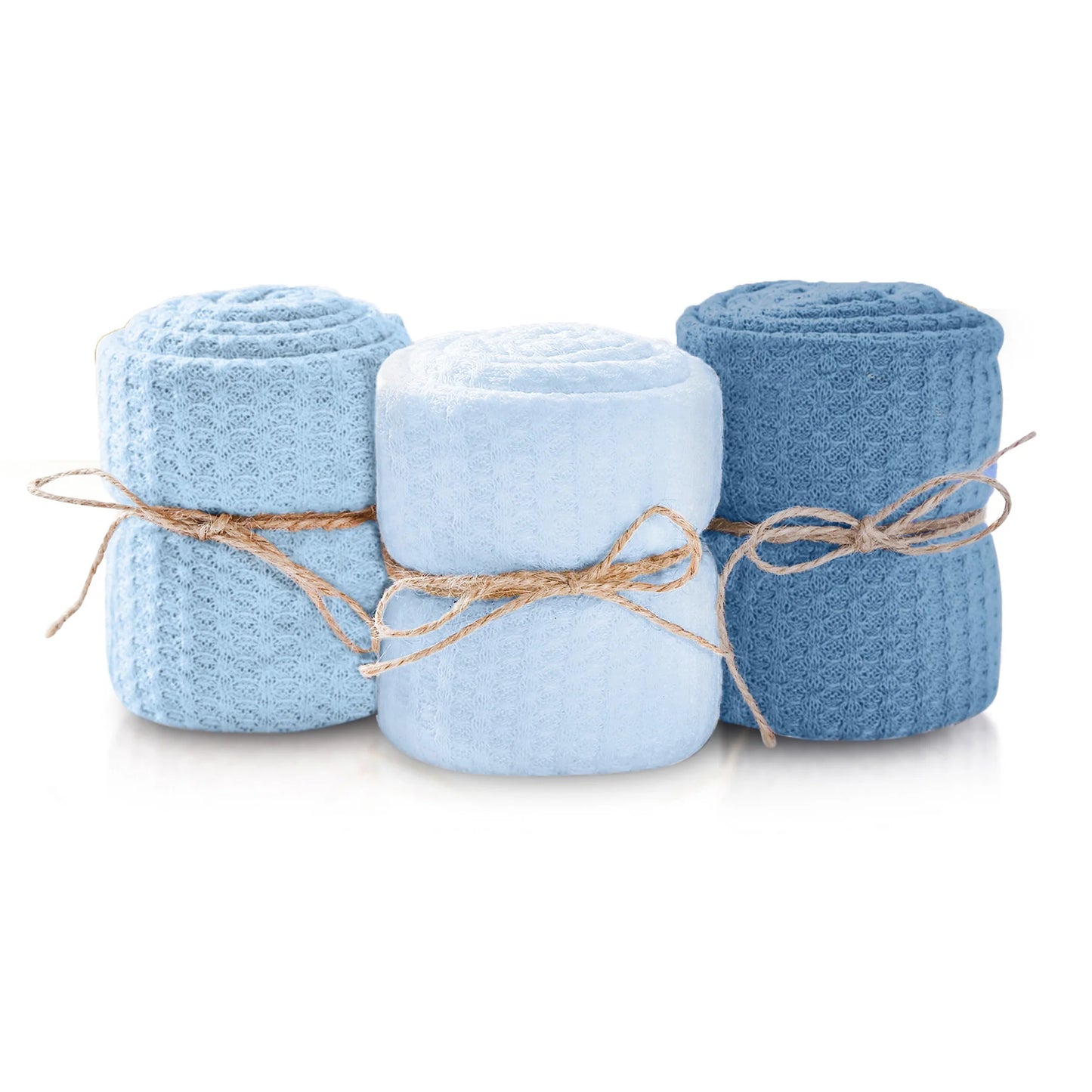 First Landings Blue Knit Wrap Set